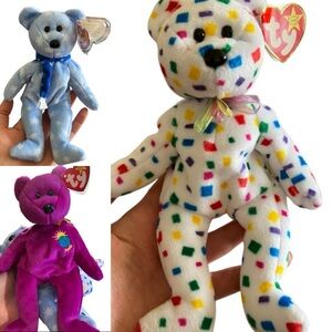 Vintage Beanie Babies Y2K millennium 1999 (bundle of 3)